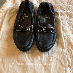 AUTHENTIC Attilio Giusti Leombruni black flats